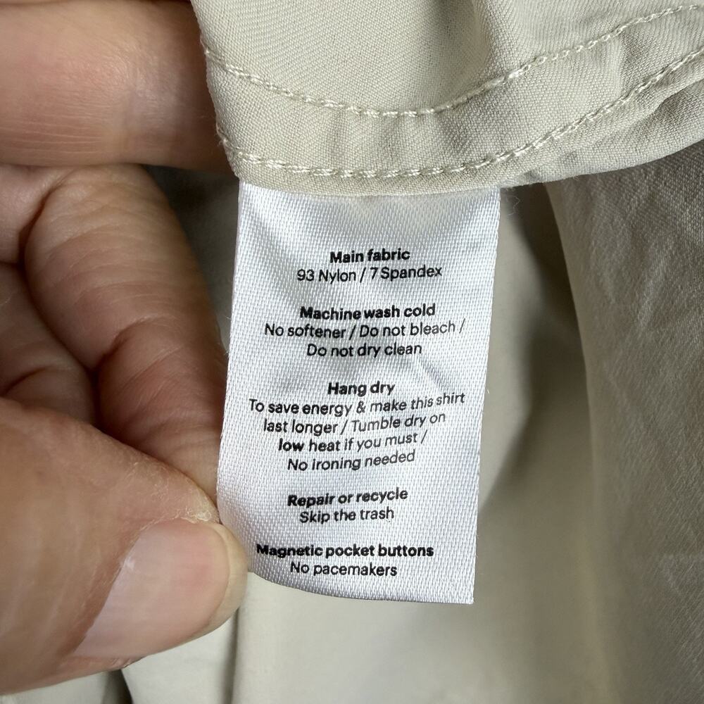 Poncho Slim Fit Shirt Men XL Hey Buddy Tan Magnetic Pocket UPF50+ Fishing Vented - Picture 9 of 13